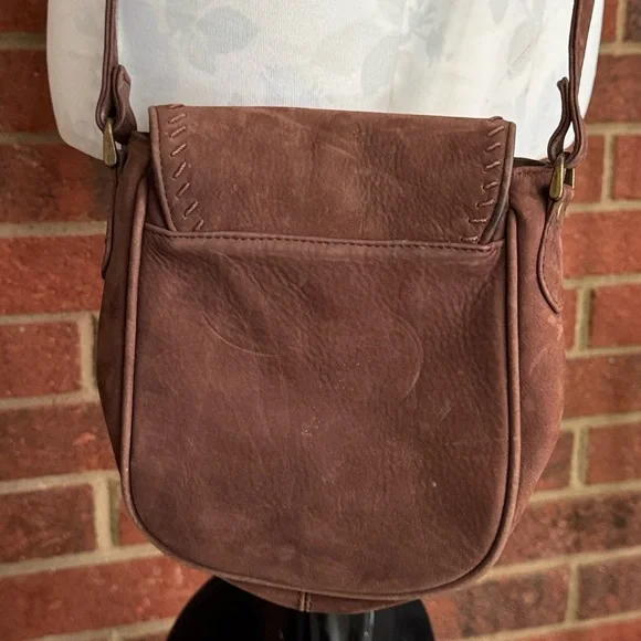 Claudio Ferrici Brown Suede Adjustable Strap Crossbody - Picture 5 of 8